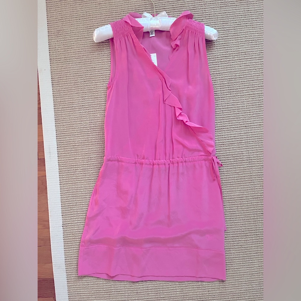 Banana Republic Barbie Pink pure Silk Dress 00P XXS